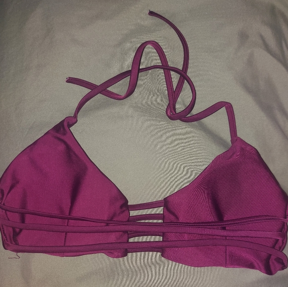 🔥SALE- Ladies mid-peep front & three string ladder back w neck tie Bikini Top - Picture 2 of 4